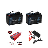 ⚡️【Limited Flash Sale】12V 100Ah Marine Battery Kits with Inverter and Charger Smart BMS for Electric Outboard Trolling Motor - Wistek